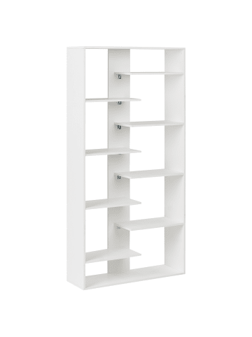 Beliani Bücherregal FONTAS in Weiß - (W) 90 x (H) 180 x (L) 29 cm