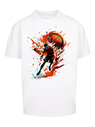 F4NT4STIC T-Shirt Basketball Splash Sport OVERSIZE TEE in weiß