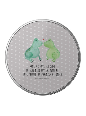Mr. & Mrs. Panda Erinnerungsbox Frosch Liebe mit Spruch in Grau Pastell