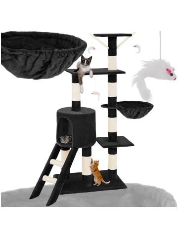 tectake Katzenbaum Dominik 144 cm Diverse Farben  Schwarz