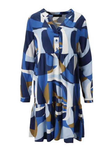 Aniston CASUAL Tunikakleid in marine-royalblau-hellblau-wollweiß-dunkelbeige