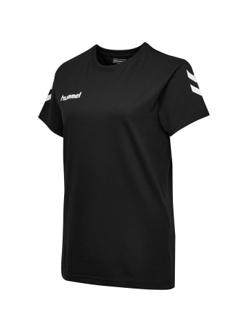 Hummel Logo T-Shirt Kurzarm Top aus Baumwolle HMLGO in Schwarz