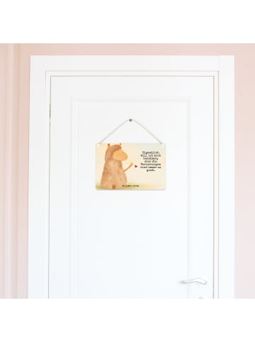 Mr. & Mrs. Panda holzbild Alpaka Fahne Design mit Spruch in Weiß