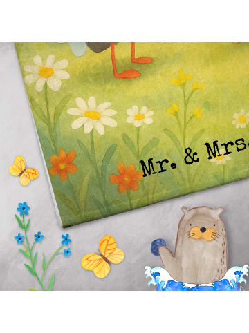 Mr. & Mrs. Panda Handtuch Bienen Paar Design mit Spruch in Weiß