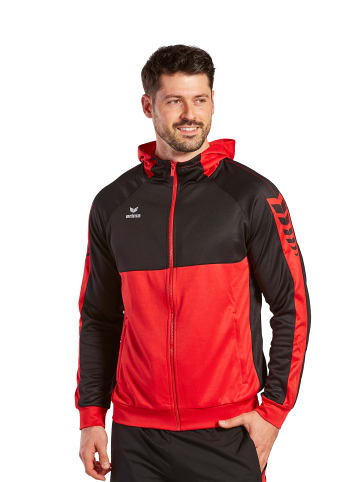 erima Six Wings Trainingsjacke mit Kapuze in rot/schwarz