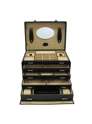 Windrose Merino Schmuckkasten 33 cm in schwarz