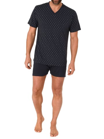NORMANN Schlafanzug kurzarm Pyjama Shorty - 67286 in grau