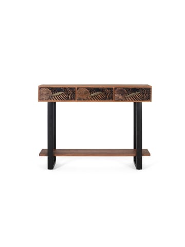 Giner y Colomer Konsole aus naturgefärbtem Akazienholz und Metall in Brown