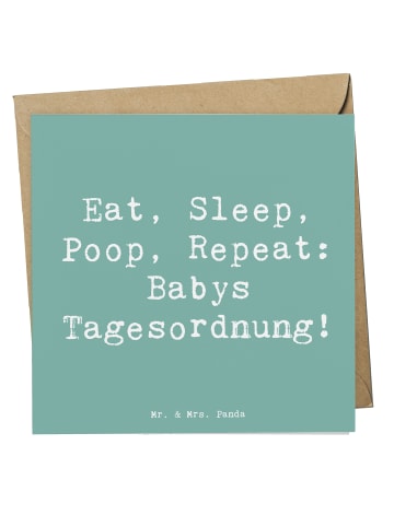 Mr. & Mrs. Panda Deluxe Karte Spruch Baby Alltag mit Spruch in Meeresbrise