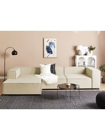 Beliani 2-tlg Ecksofa APRICA in Beige/Schwarz