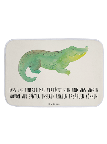 Mr. & Mrs. Panda Badematte Krokodil mit Spruch in Weiß