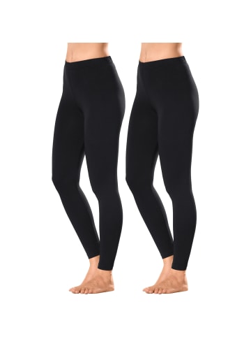 Erwin Müller Single-Jersey Leggings, lang 2er-Pack in schwarz/schwarz