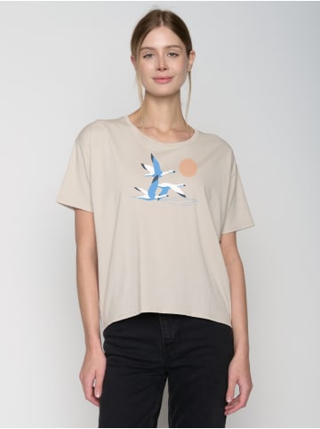 GreenBomb T-Shirt Animal Goose Family in Off White