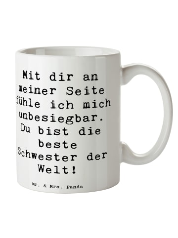 Mr. & Mrs. Panda Tasse Beste Schwester mit Spruch in Weiß