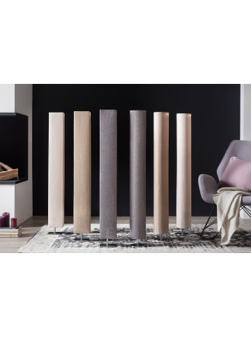 SalesFever Stehleuchte rund 120 cm dimmbar Edelstahlgestell mit Lampenschirm in Champagner