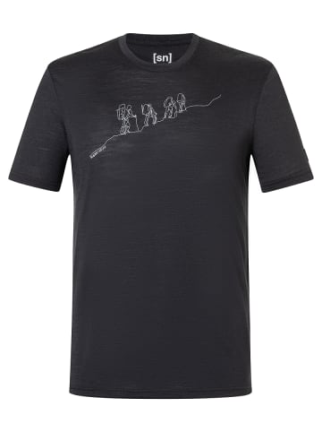 super.natural Merino T-Shirt M HIKING TEE in schwarz