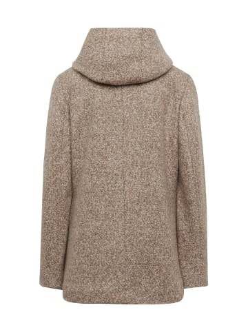 GOLDNER Kurzgröße:  Unentbehrliche Boucle-Jacke mit feinen Details in sand