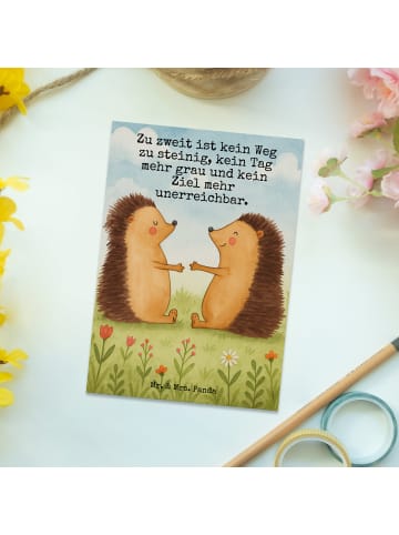 Mr. & Mrs. Panda Postkarte Hochzeit Igel Design mit Spruch in Weiß