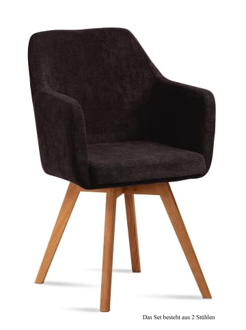 58 aufm Kessel ARMLEHNSTUHL (2er-Set) Dolli 57x87x60 Eiche geölt/Espresso