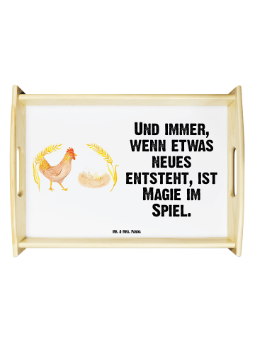 Mr. & Mrs. Panda Frühstückstablett Huhn Stolz mit Spruch in Weiß