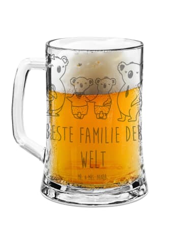 Mr. & Mrs. Panda Gravur Bierkrug Koala Familie zwei mit Spruch in Transparent