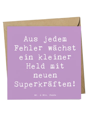 Mr. & Mrs. Panda Grußkarte Spruch Fehler machen lernen mit Spruch in Lavendeltraum
