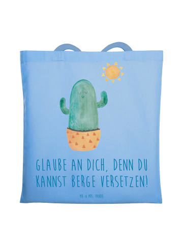 Mr. & Mrs. Panda Shopping Tasche Selbstvertrauen stärken mit Spruch in Sky Blue