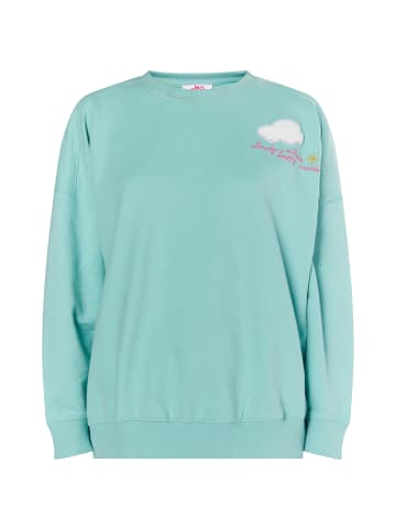 myMo Sweatshirt Mit Applikation in Aqua