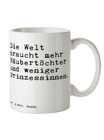 Mr. & Mrs. Panda Tasse Die Welt braucht mehr... mit Spruch in Weiß