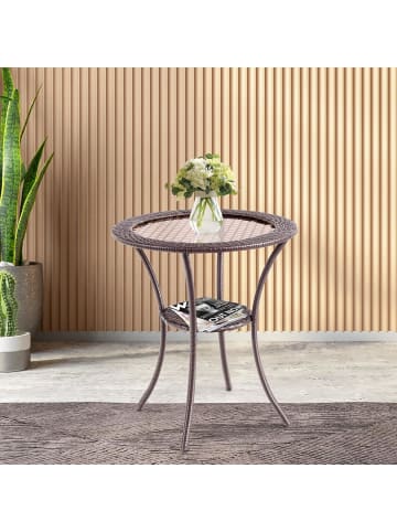 COSTWAY Gartentisch 64x64x72cm in Braun