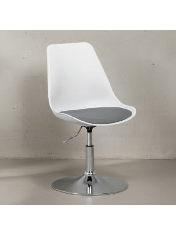 KADIMA DESIGN Drehsessel Stoff-Sitzfläche Drehstuhl in Weiß