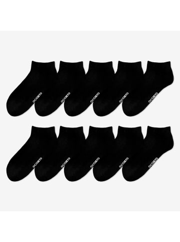 Occulto 10er Pack 100% Baumwolle Sneaker Socken Manu in Schwarz