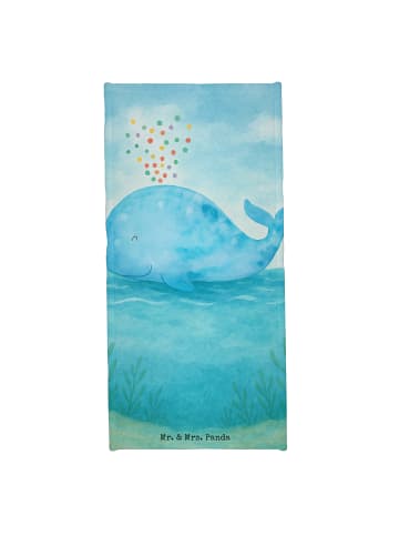 Mr. & Mrs. Panda Duschtuch Wal Konfetti Design ohne Spruch in OZeichenanblue