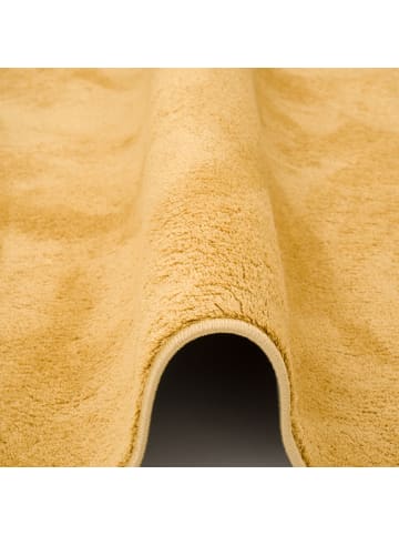Pergamon Hochflor-Teppich Melia Rund in gelb