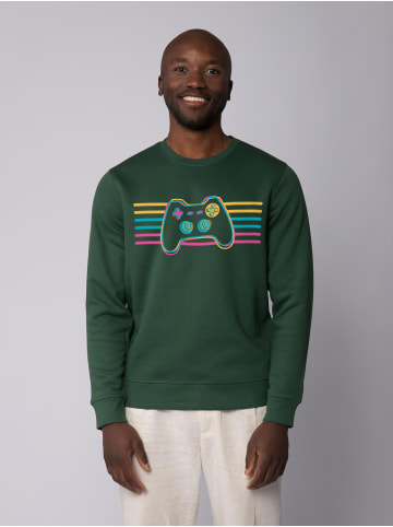 wat? Apparel Sweatshirt Retro Joystick in Bottle Green
