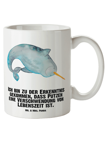 Mr. & Mrs. Panda Riesentasse Narwal mit Spruch in Weiß