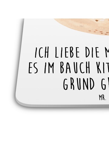 Mr. & Mrs. Panda Untersetzer Eckig Robbe Liegen mit Spruch in Weiß