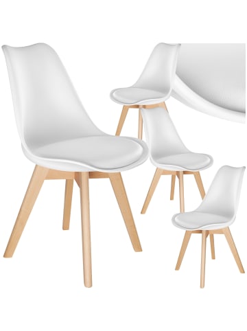 tectake Küchenstuhl Scandi-Design, gepolsterte Sitzfläche, 49 x 53 x 82 cm