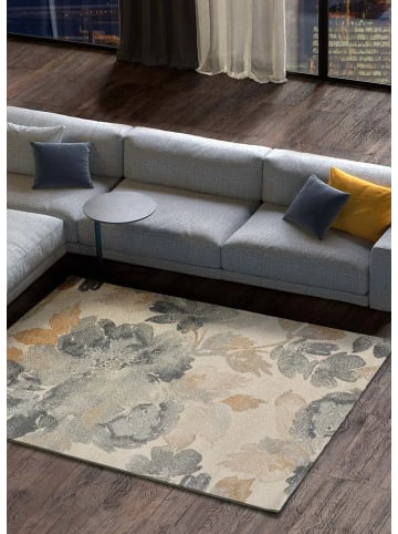 Atticgo Kurzflor-Teppich FLORES SUNSET in grau / beige