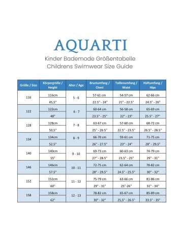 Aquarti Mädchen Badeanzug mit Spaghettiträgern in lila-kombi