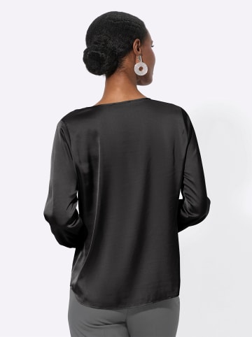 creation L Satinbluse in schwarz