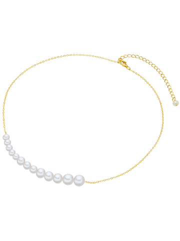Valero Pearls Perlen-Kette aus Sterling Silber mit Süßwasser-Zuchtperle in gelbgold