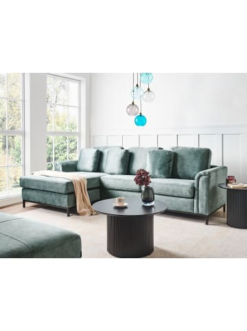 Beliani 4-tlg Ecksofa OSLO in Blau/Schwarz rechtsseitig