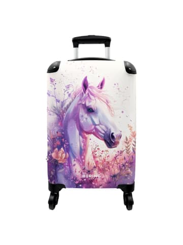 NoBoringSuitCases Suitcase, Handgepäck, Koffer, Reisekoffer Pferd rosa weiß