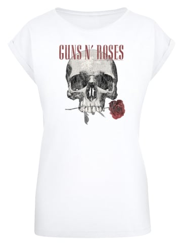 F4NT4STIC Short Sleeve T-Shirt Guns 'n' Roses Flower Skull Rock Musik Band in weiß