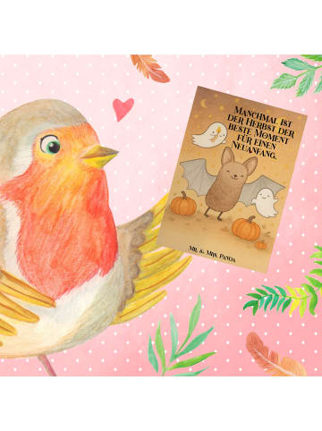 Mr. & Mrs. Panda Grußkarte Fledermaus Gespenster Design mit Spruch in Weiß