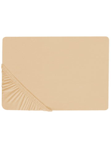 Beliani Bettlaken JANBU in Beige - (W) 180 x (H) 30 x (L) 200 cm