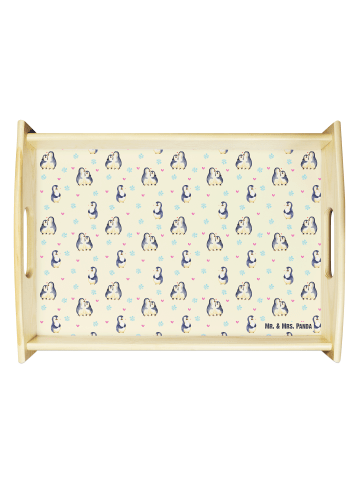 Mr. & Mrs. Panda Servier Tablett Pinguin umarmen ohne Spruch in Gelb