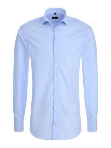 Eterna Langarm Hemd Slim-Fit Popeline in Blau