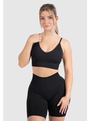 SMILODOX Sport BH Maria Solid Scrunch in Schwarz
